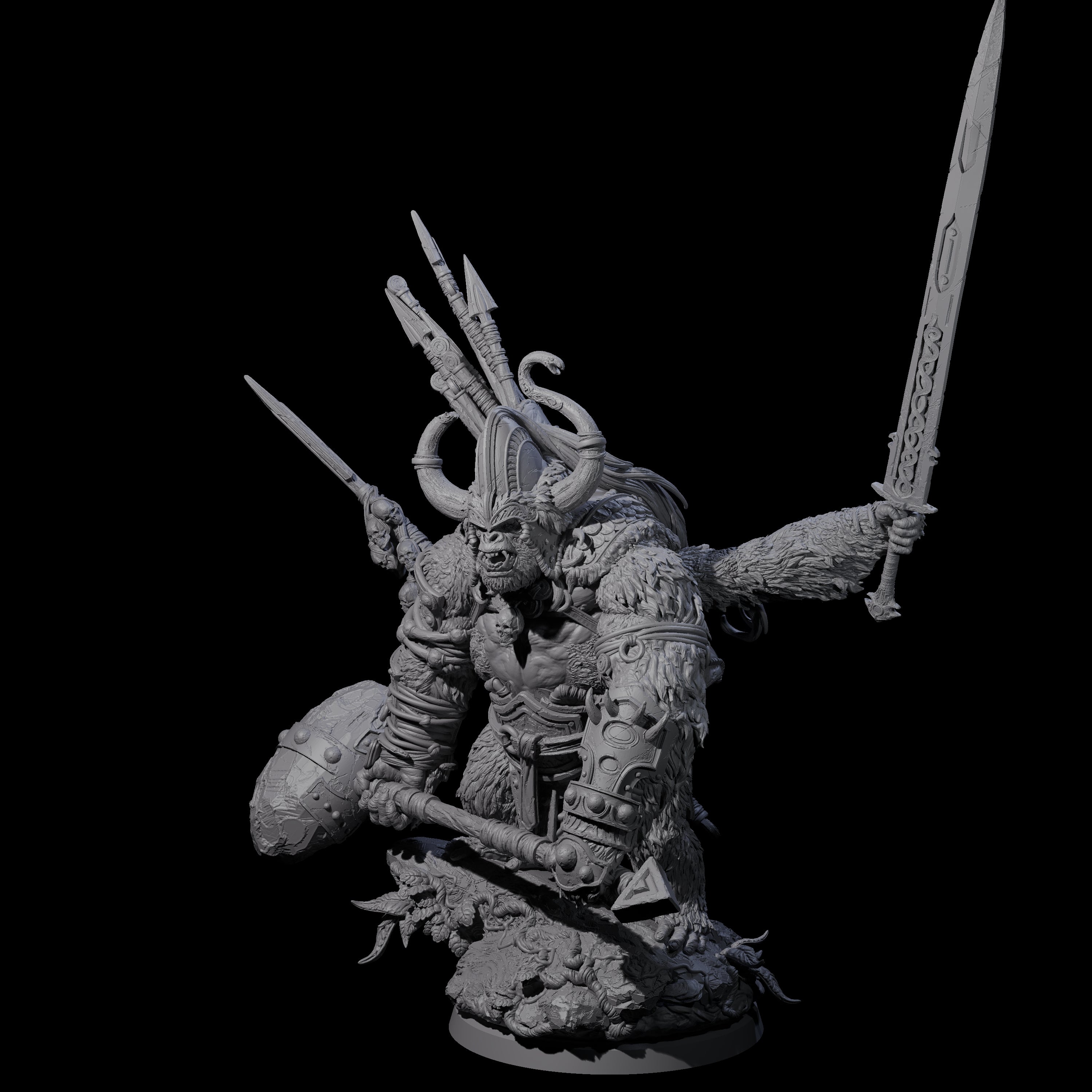 Four Armed Giant Ape Miniature for Dungeons and Dragons, Pathfinder or other TTRPGs