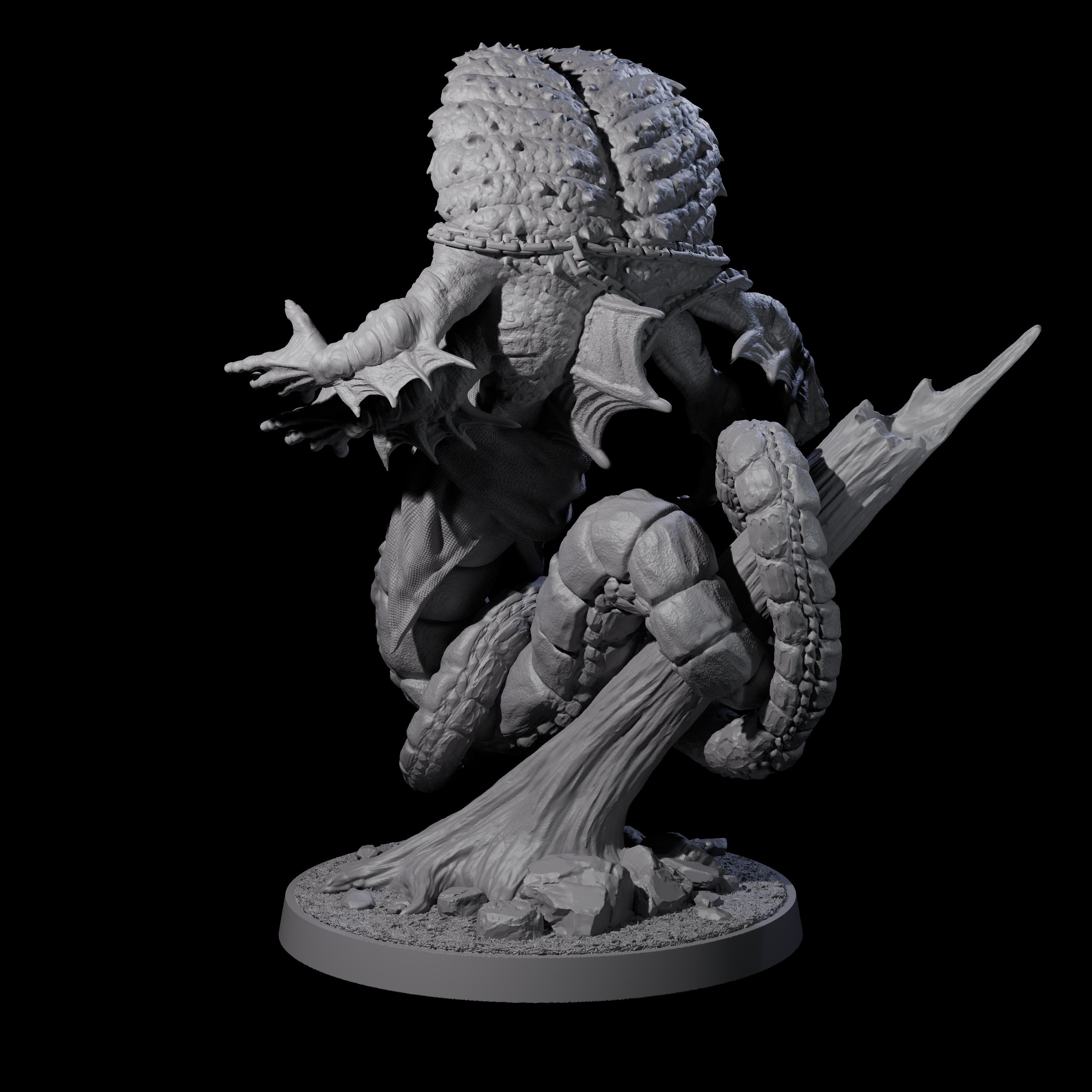Four Armed Yuan-ti Abomination Miniature for Dungeons and Dragons, Pathfinder or other TTRPGs