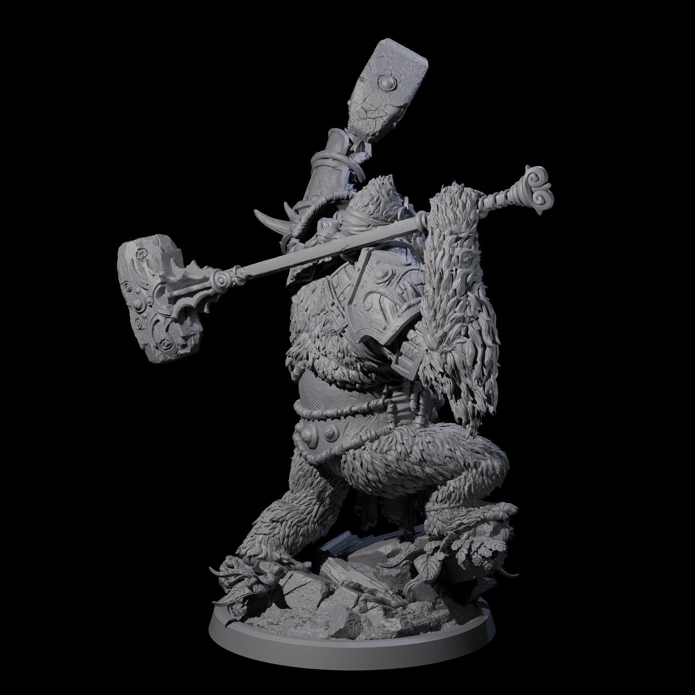 Four Armoured Giant Orangutans Miniature for Dungeons and Dragons, Pathfinder or other TTRPGs