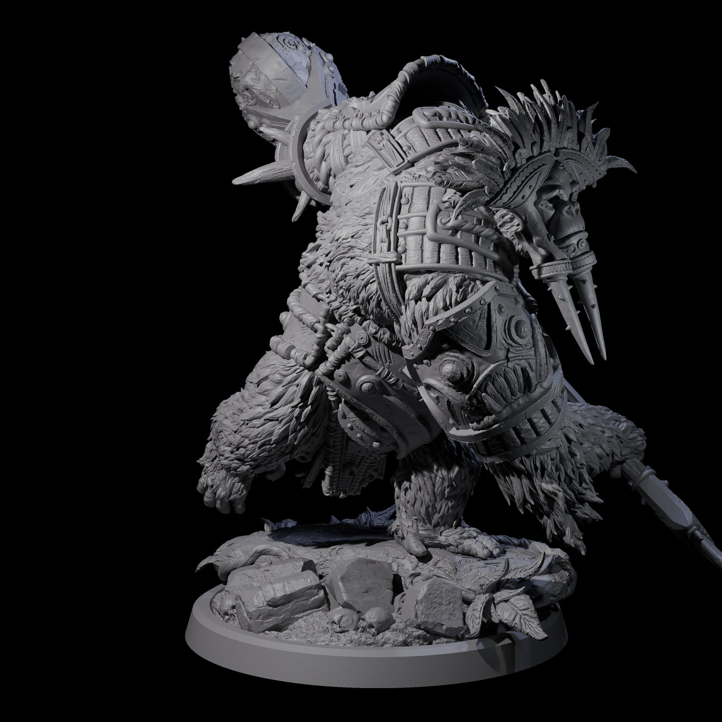 Four Armoured Giant Orangutans Miniature for Dungeons and Dragons, Pathfinder or other TTRPGs