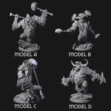 Four Armoured Giant Orangutans Miniature for Dungeons and Dragons, Pathfinder or other TTRPGs