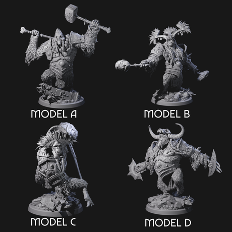 Four Armoured Giant Orangutans Miniature for Dungeons and Dragons, Pathfinder or other TTRPGs