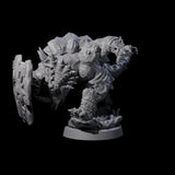 Four Armoured Triceratops Shield Fighters Miniature for Dungeons and Dragons, Pathfinder or other TTRPGs