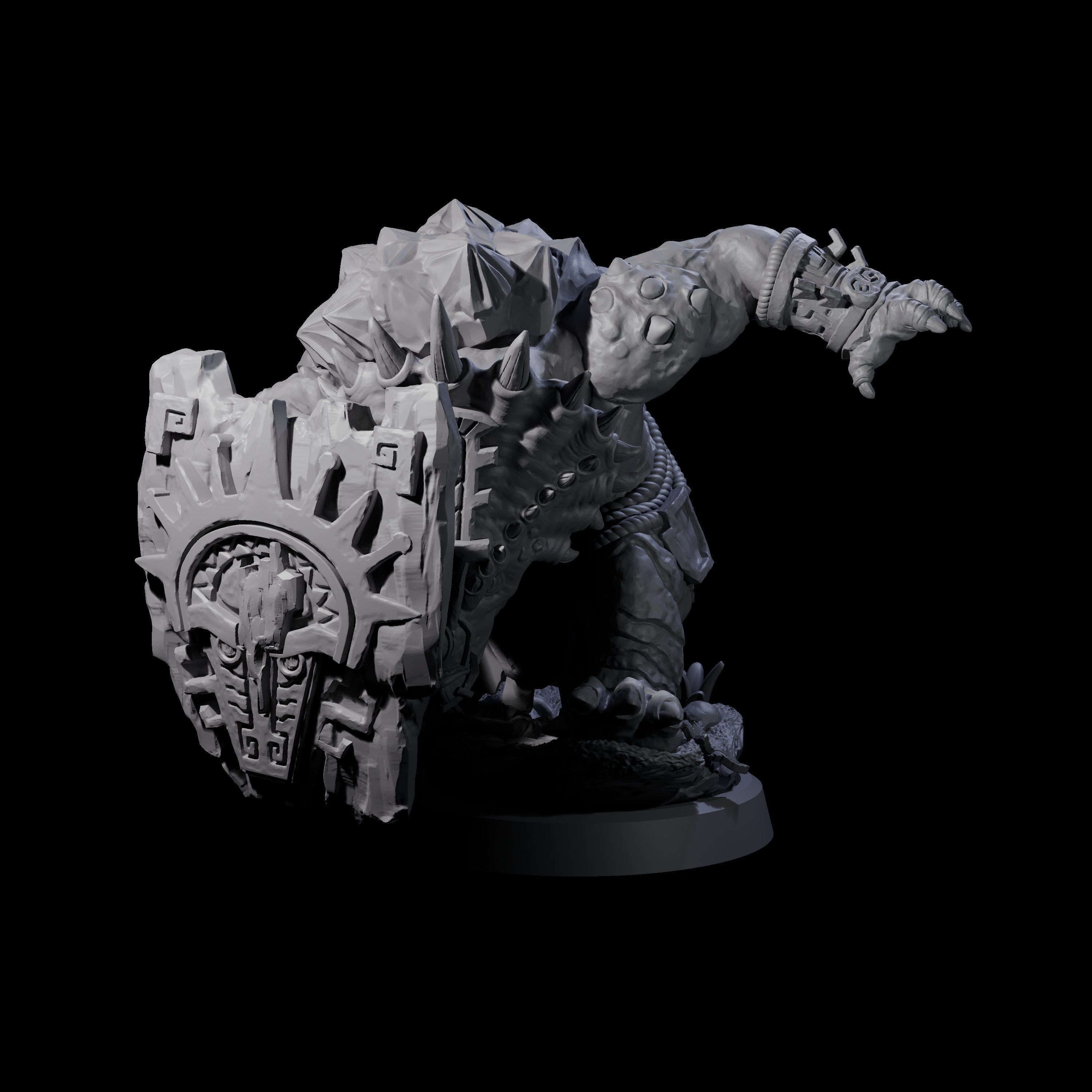 Four Armoured Triceratops Shield Fighters Miniature for Dungeons and Dragons, Pathfinder or other TTRPGs