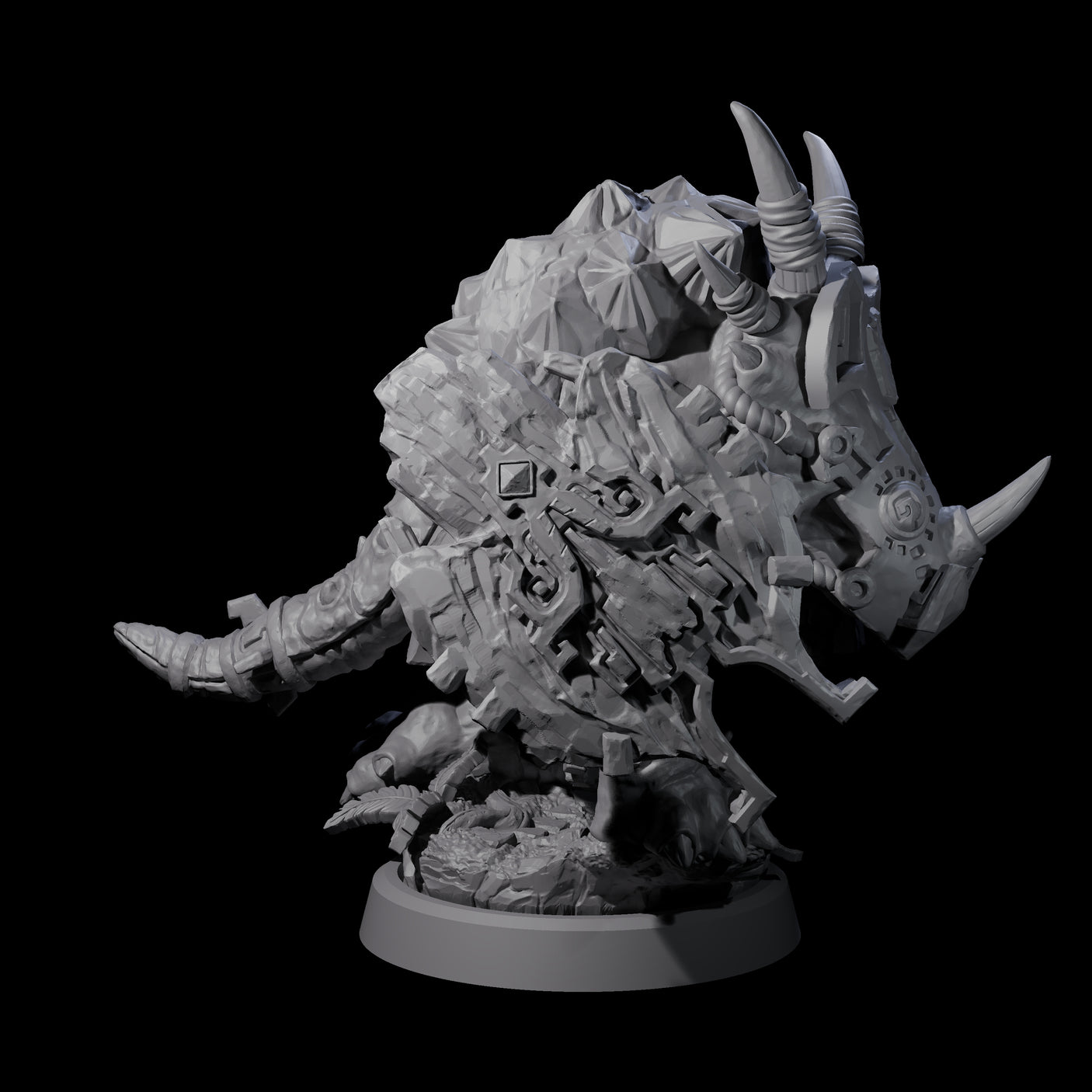 Four Armoured Triceratops Shield Fighters Miniature for Dungeons and Dragons, Pathfinder or other TTRPGs