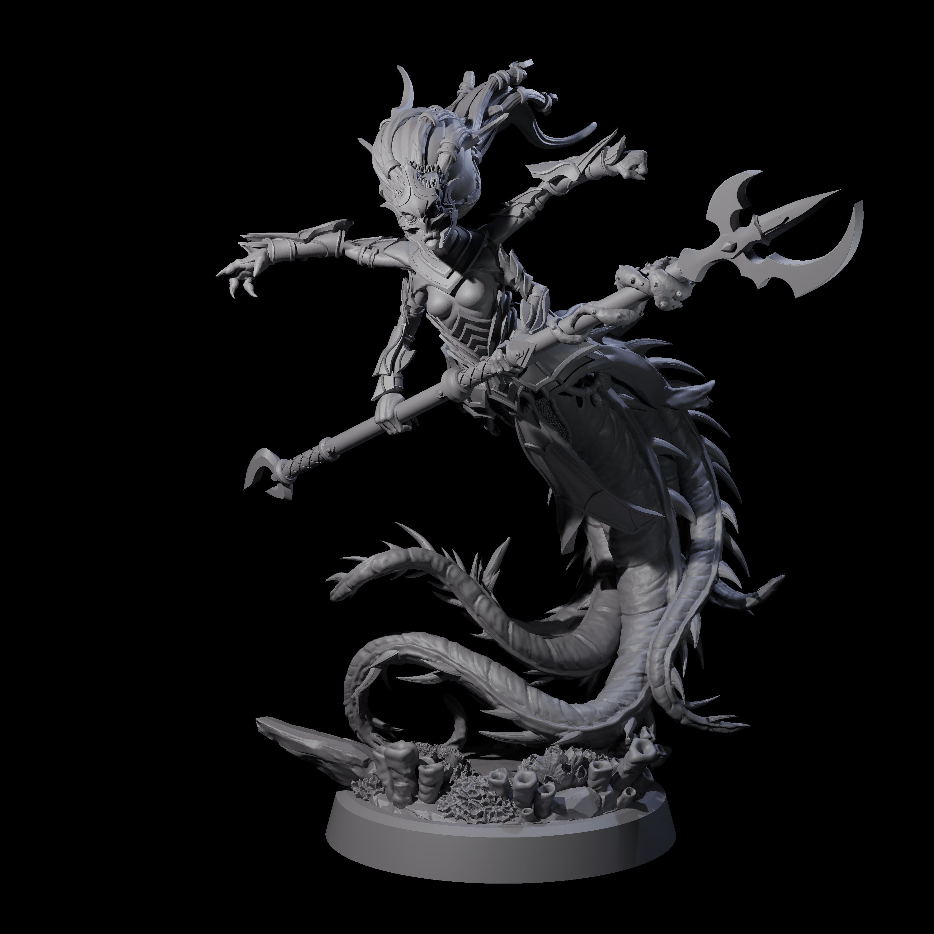 Four Attacking Deepsea Lamias Miniature for Dungeons and Dragons, Pathfinder or other TTRPGs