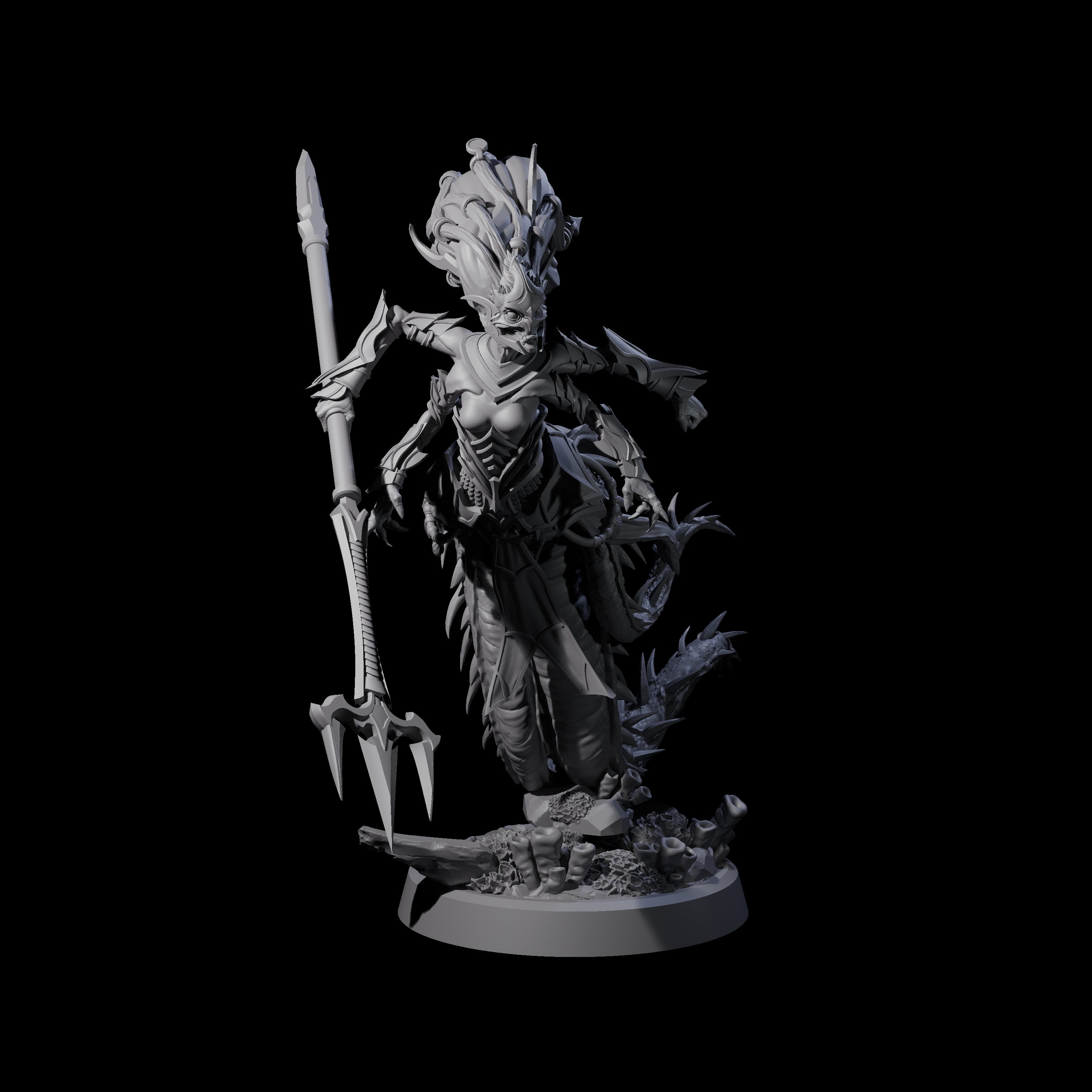 Four Attacking Deepsea Lamias Miniature for Dungeons and Dragons, Pathfinder or other TTRPGs
