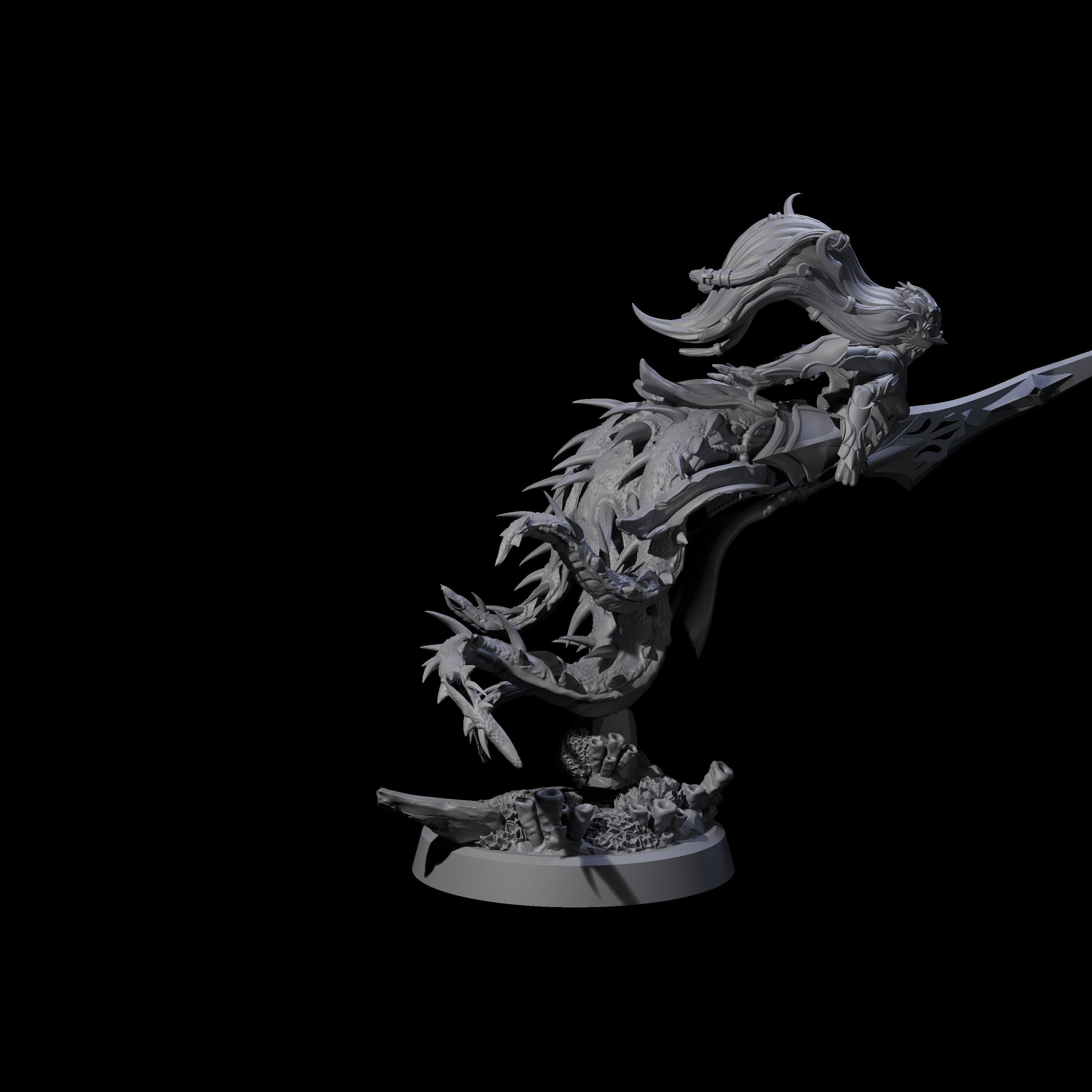 Four Attacking Deepsea Lamias Miniature for Dungeons and Dragons, Pathfinder or other TTRPGs