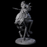 Four Attacking Drow Warriors on Underdark Ankhegs Miniature for Dungeons and Dragons, Pathfinder or other TTRPGs