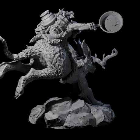Four Attacking Goblin on Jackalopes Miniature for Dungeons and Dragons, Pathfinder or other TTRPGs