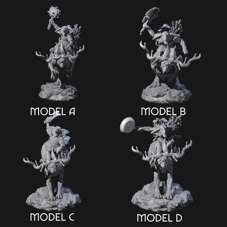 Four Attacking Goblin on Jackalopes Miniature for Dungeons and Dragons, Pathfinder or other TTRPGs