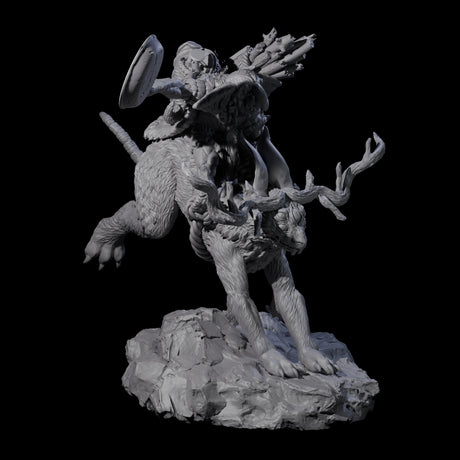 Four Attacking Goblin on Jackalopes Miniature for Dungeons and Dragons, Pathfinder or other TTRPGs