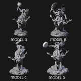 Four Attacking Goblin on Jackalopes Miniature for Dungeons and Dragons, Pathfinder or other TTRPGs
