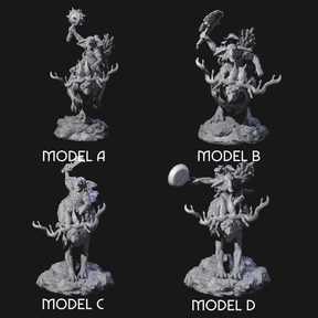 Four Attacking Goblin on Jackalopes Miniature for Dungeons and Dragons, Pathfinder or other TTRPGs