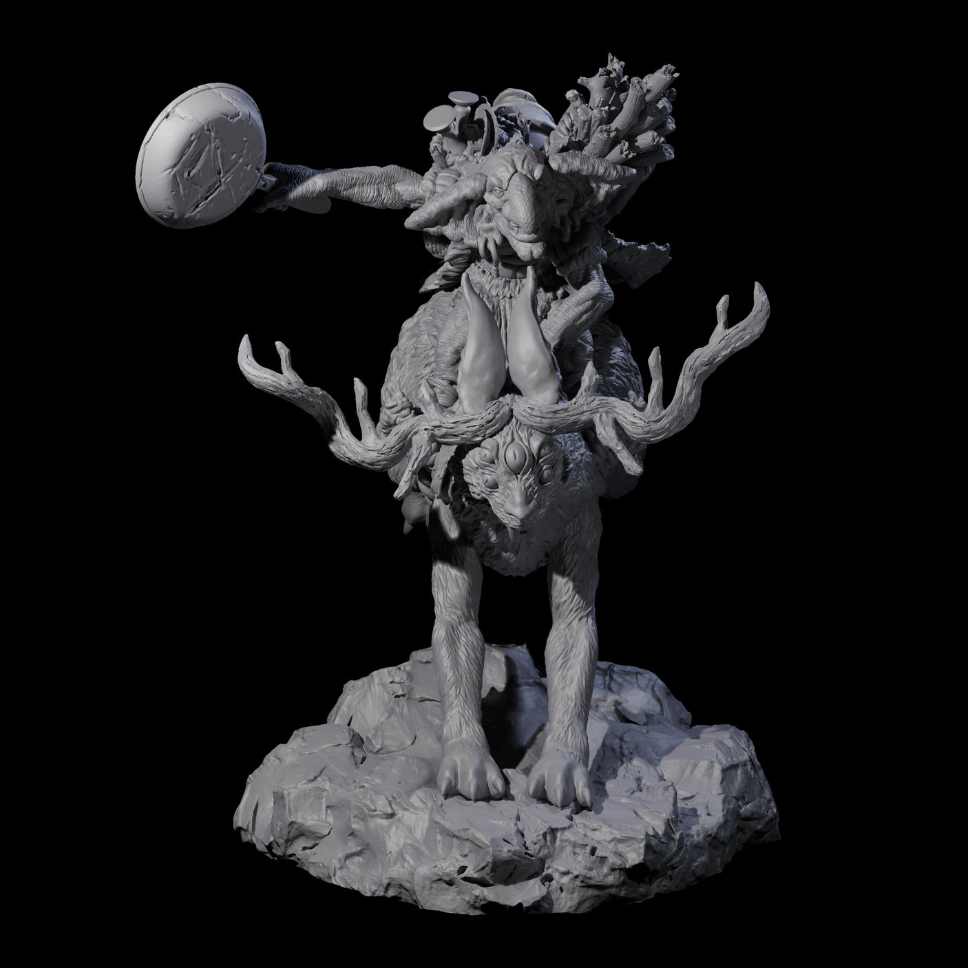 Four Attacking Goblin on Jackalopes Miniature for Dungeons and Dragons, Pathfinder or other TTRPGs