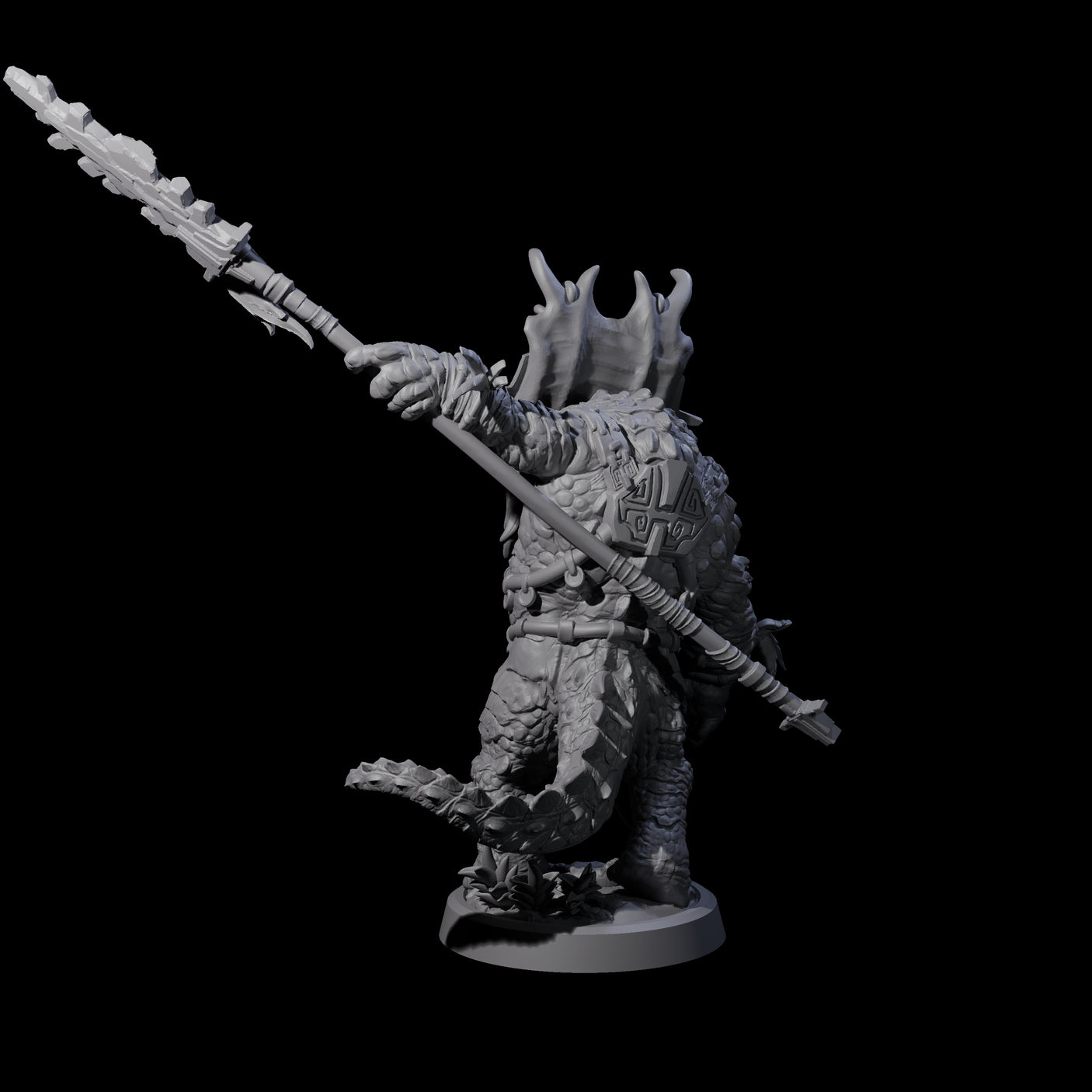 Four Attacking Triceratops Warriors Miniature for Dungeons and Dragons, Pathfinder or other TTRPGs