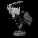 Four Attacking Triceratops Warriors Miniature for Dungeons and Dragons, Pathfinder or other TTRPGs