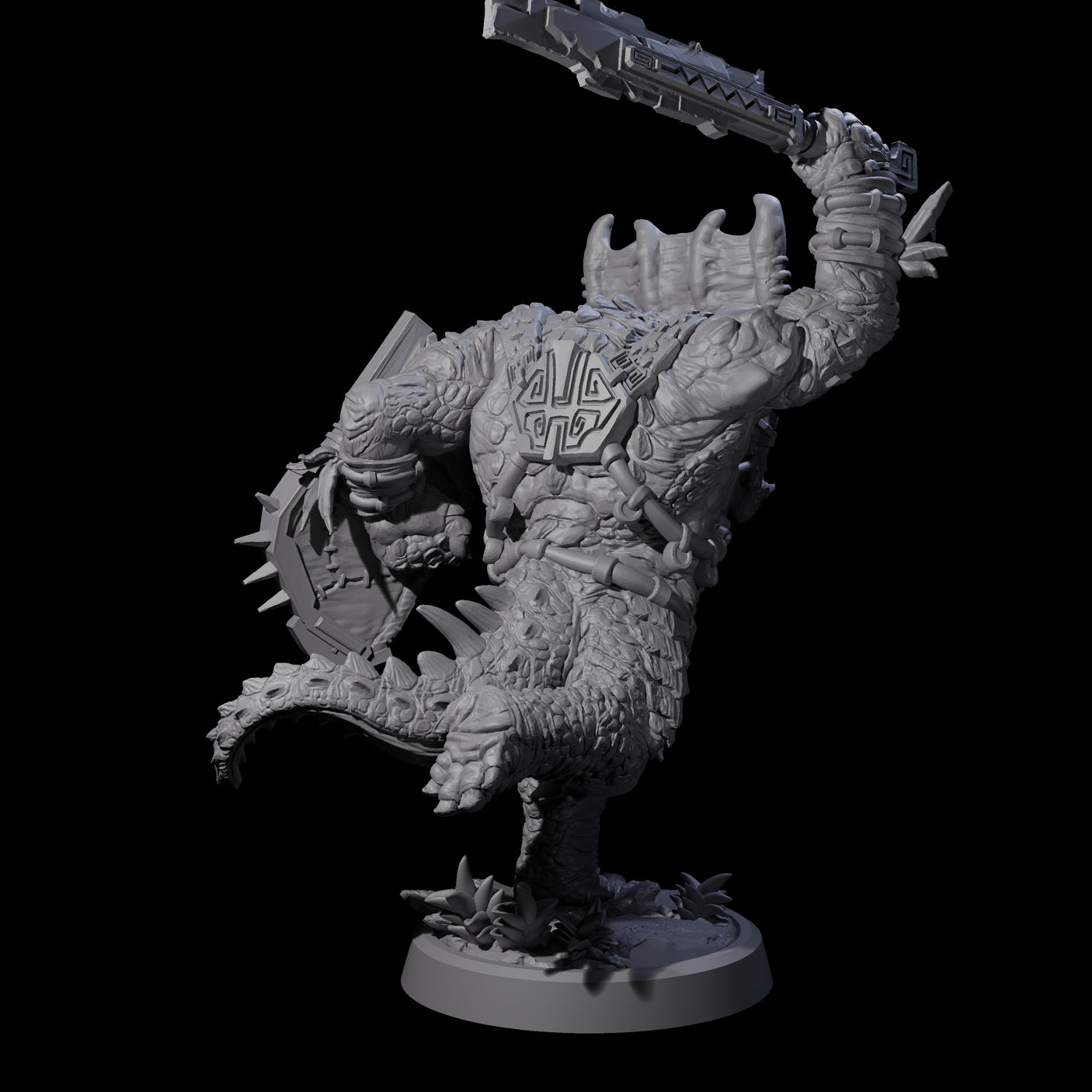 Four Attacking Triceratops Warriors Miniature for Dungeons and Dragons, Pathfinder or other TTRPGs