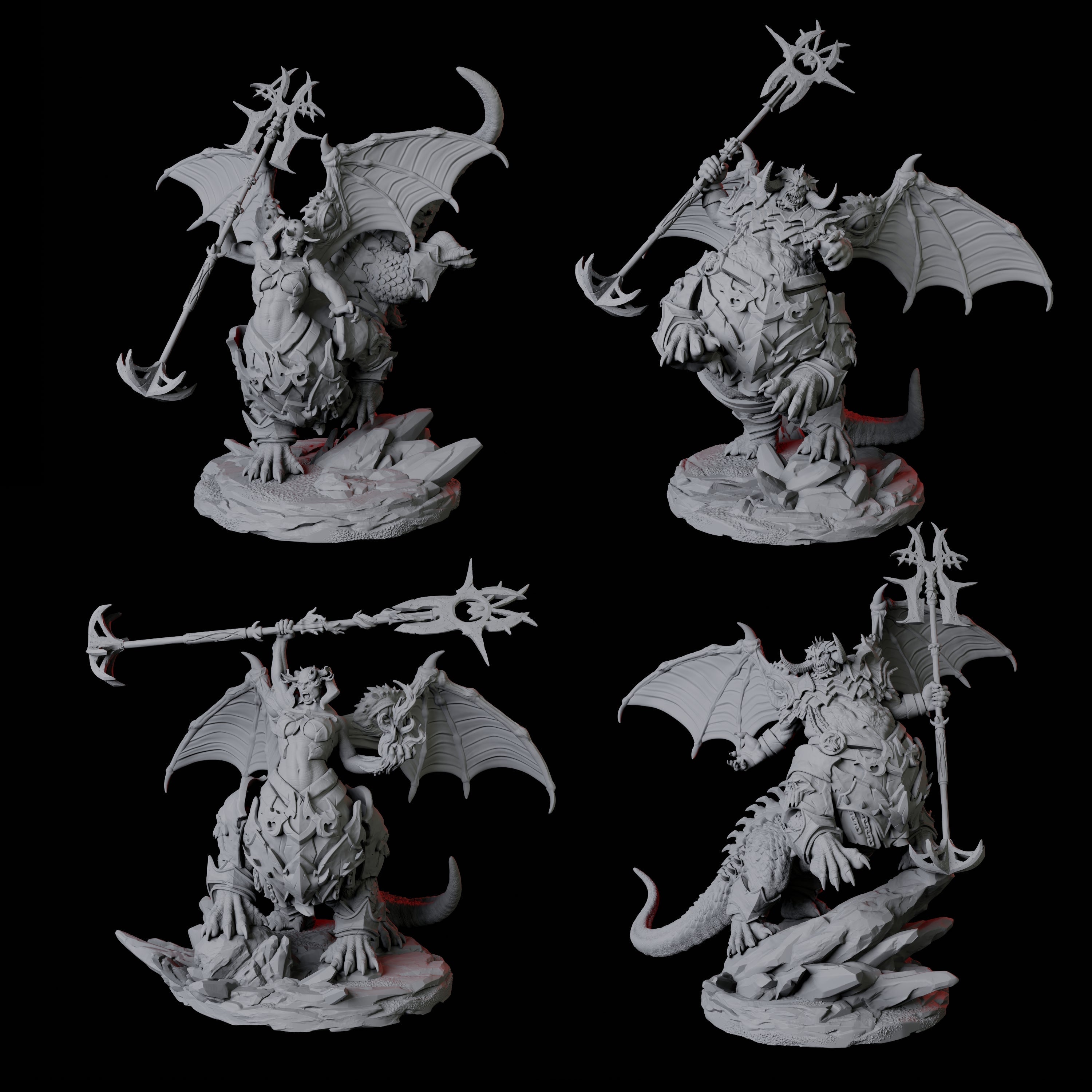 Four Attacking Vavakia Miniature for Dungeons and Dragons, Pathfinder or other TTRPGs