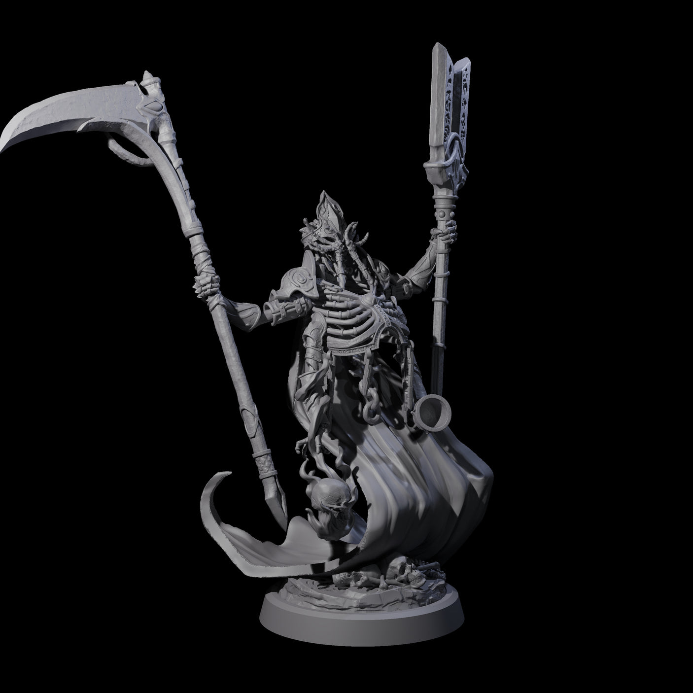 Four Attendant Ossuary Theurges Miniature for Dungeons and Dragons, Pathfinder or other TTRPGs