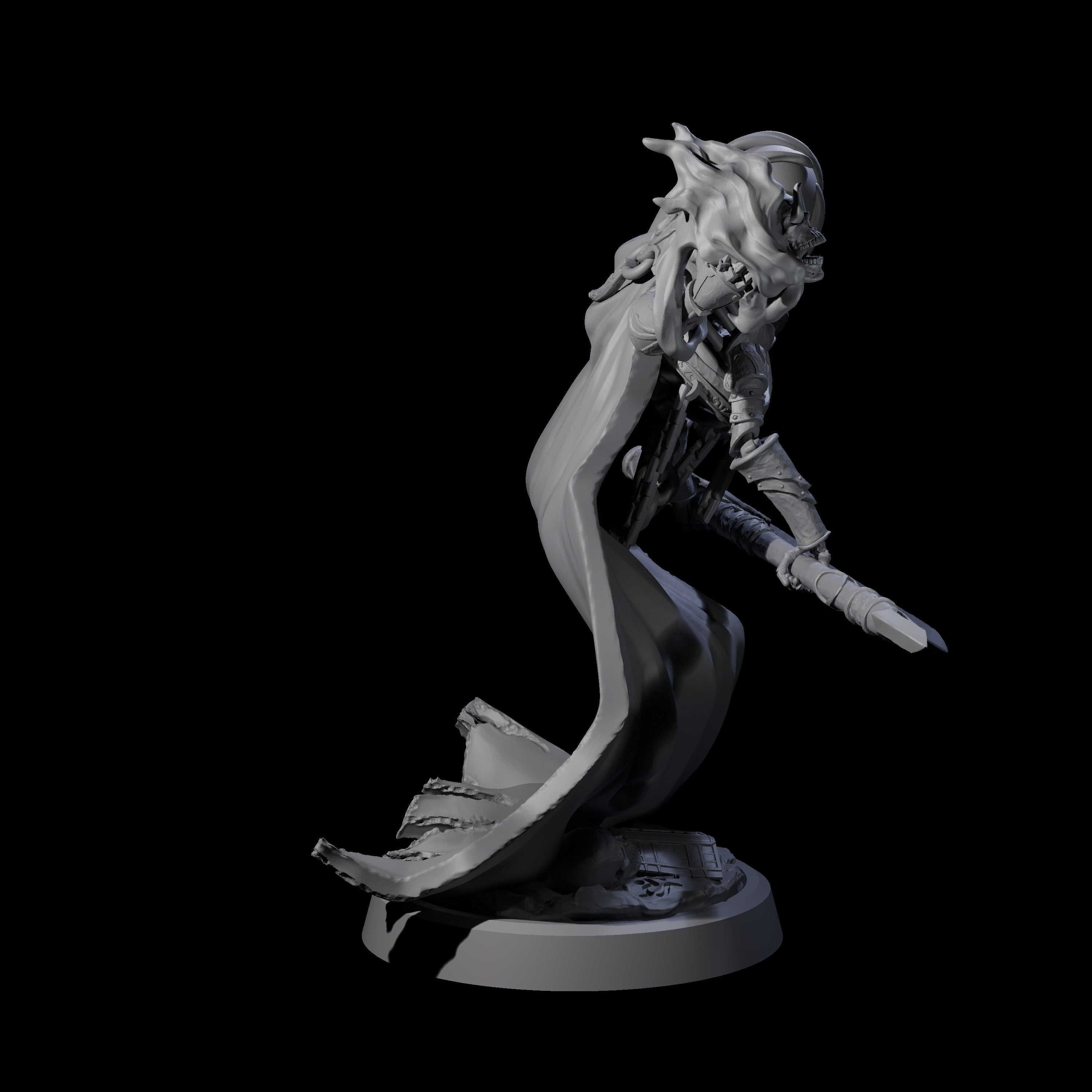 Four Attendant Ossuary Theurges Miniature for Dungeons and Dragons, Pathfinder or other TTRPGs