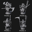Four Attendant Ossuary Theurges Miniature for Dungeons and Dragons, Pathfinder or other TTRPGs