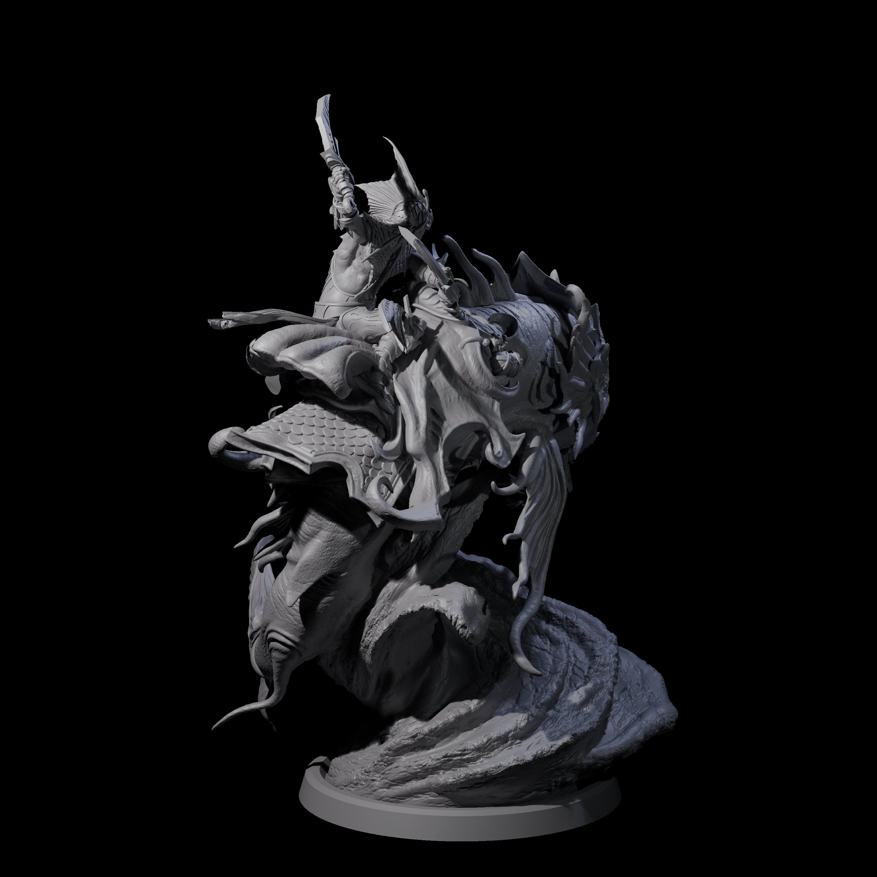 Four Balancing Myrmidons on Lanternfish Miniature for Dungeons and Dragons, Pathfinder or other TTRPGs