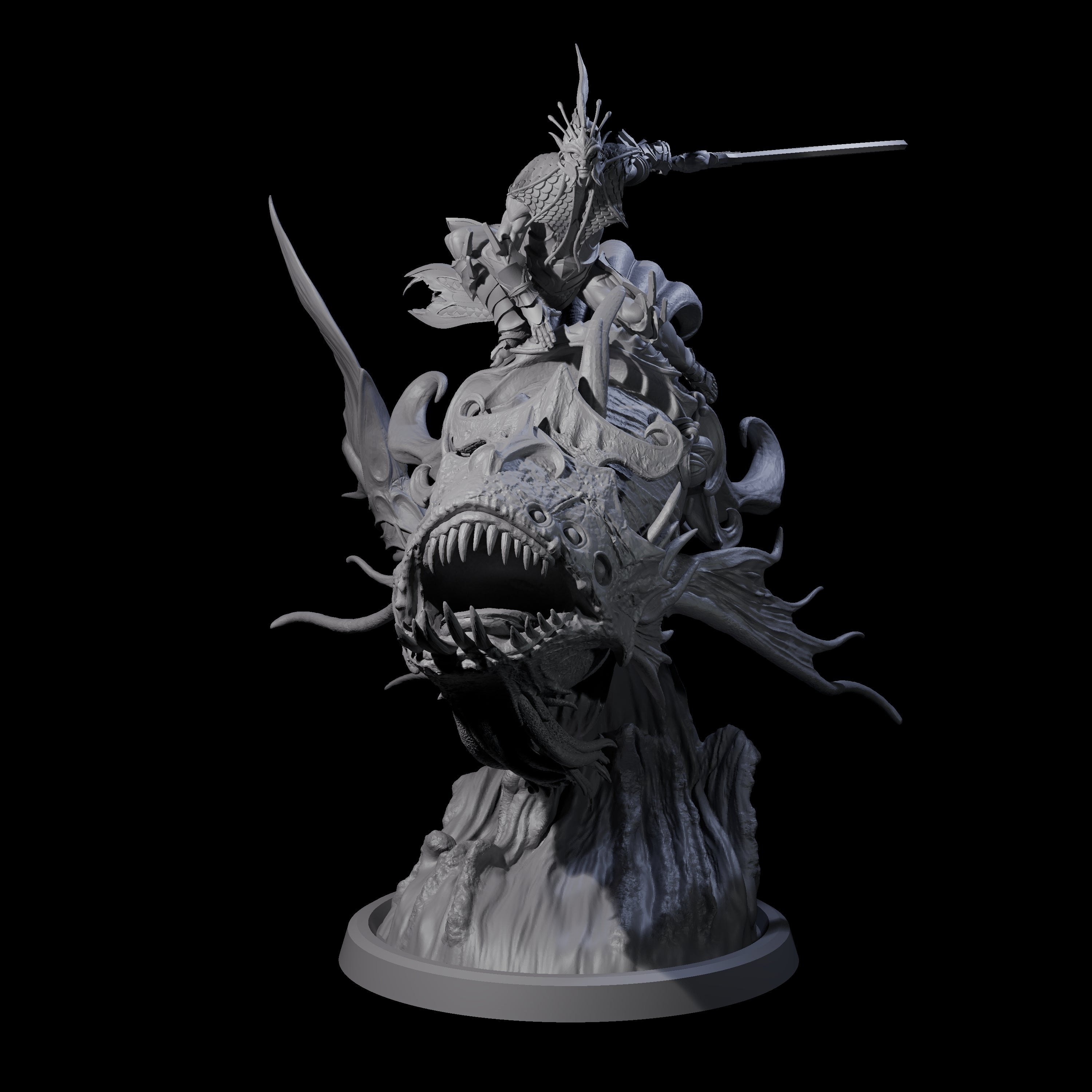 Four Balancing Myrmidons on Lanternfish Miniature for Dungeons and Dragons, Pathfinder or other TTRPGs