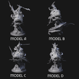 Four Balancing Myrmidons on Lanternfish Miniature for Dungeons and Dragons, Pathfinder or other TTRPGs