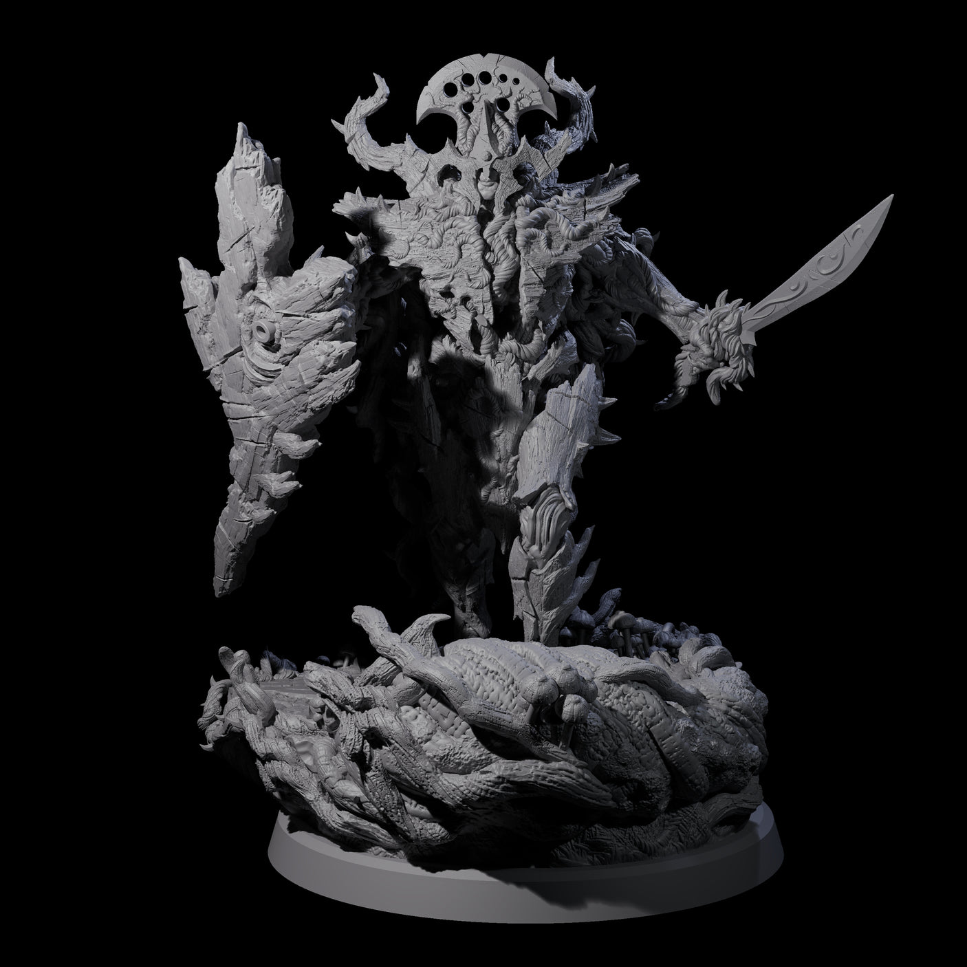 Four Barky Briar Knights Miniature for Dungeons and Dragons, Pathfinder or other TTRPGs