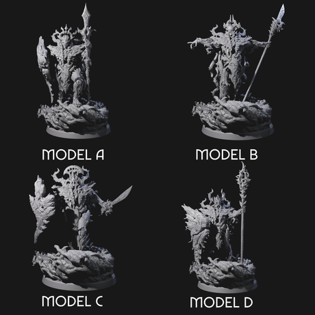 Four Barky Briar Knights Miniature for Dungeons and Dragons, Pathfinder or other TTRPGs