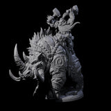 Four Berserker Dwarves riding Tundra Rhinos Miniature for Dungeons and Dragons, Pathfinder or other TTRPGs