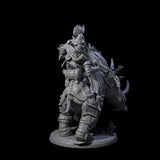 Four Berserker Dwarves riding Tundra Rhinos Miniature for Dungeons and Dragons, Pathfinder or other TTRPGs