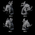 Four Berserker Dwarves riding Tundra Rhinos Miniature for Dungeons and Dragons, Pathfinder or other TTRPGs