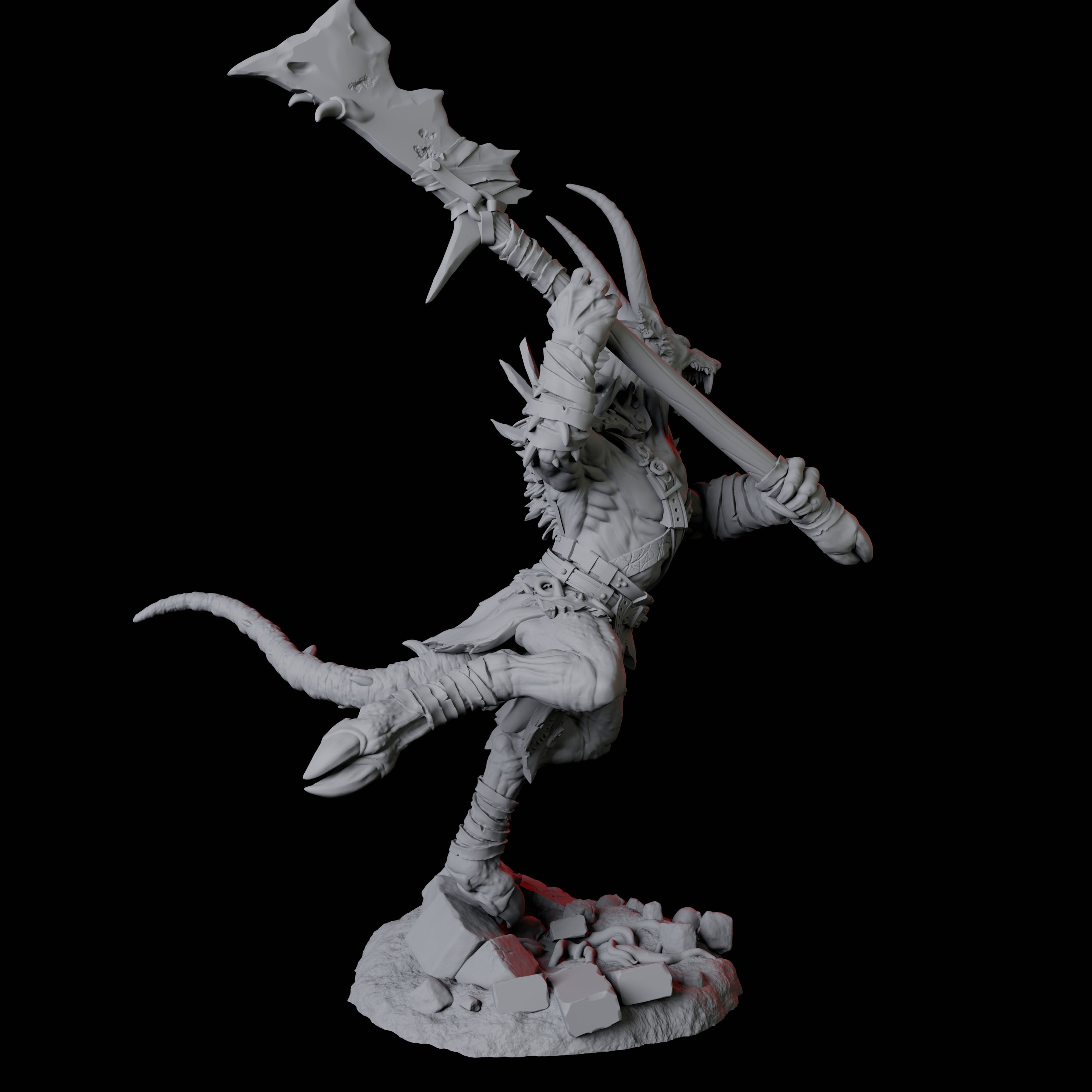 Four Blackfang Mutant Ratfolk Miniature for Dungeons and Dragons, Pathfinder or other TTRPGs