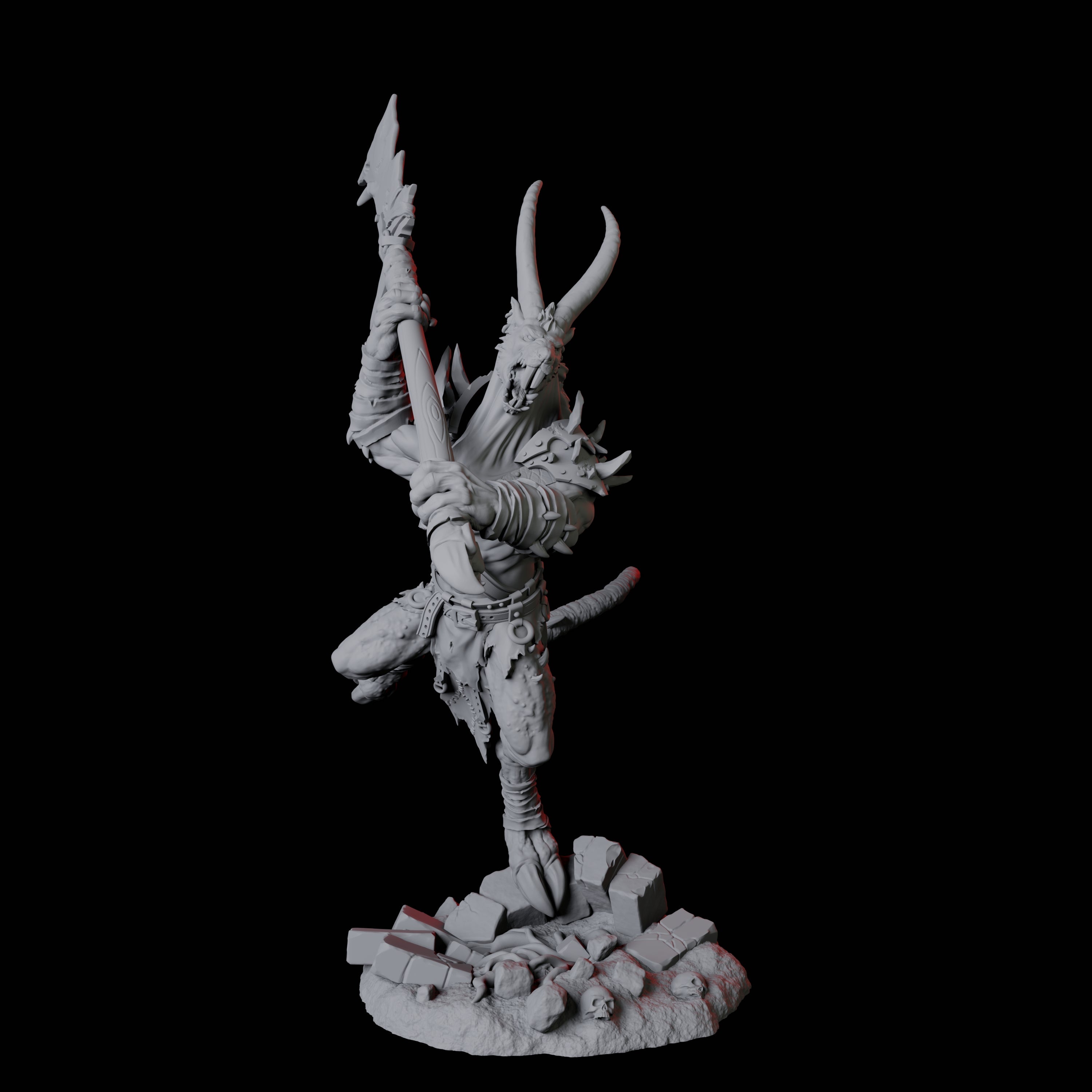 Four Blackfang Mutant Ratfolk Miniature for Dungeons and Dragons, Pathfinder or other TTRPGs