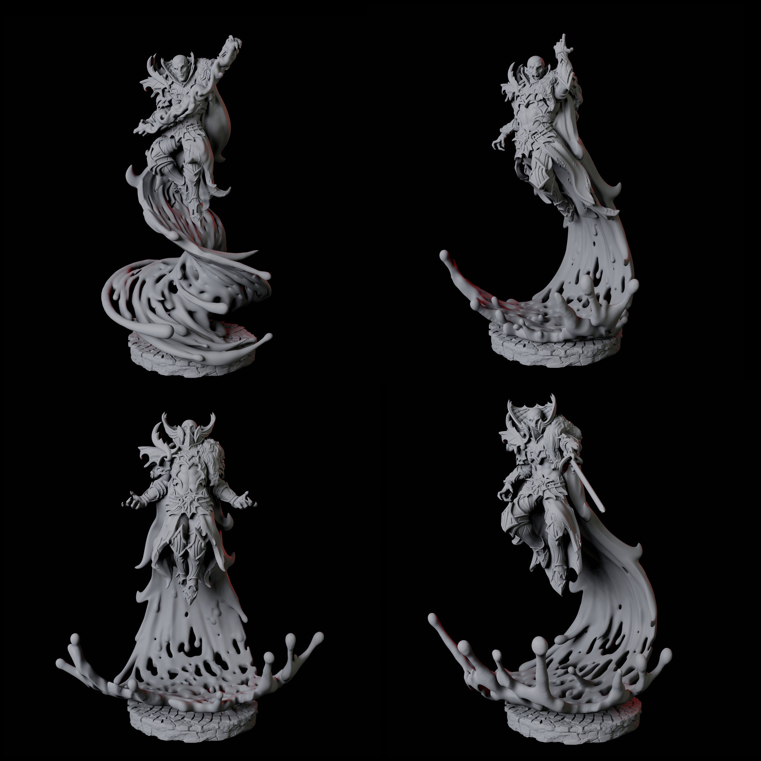 Four Blood Magic Vampires Miniature for Dungeons and Dragons, Pathfinder or other TTRPGs