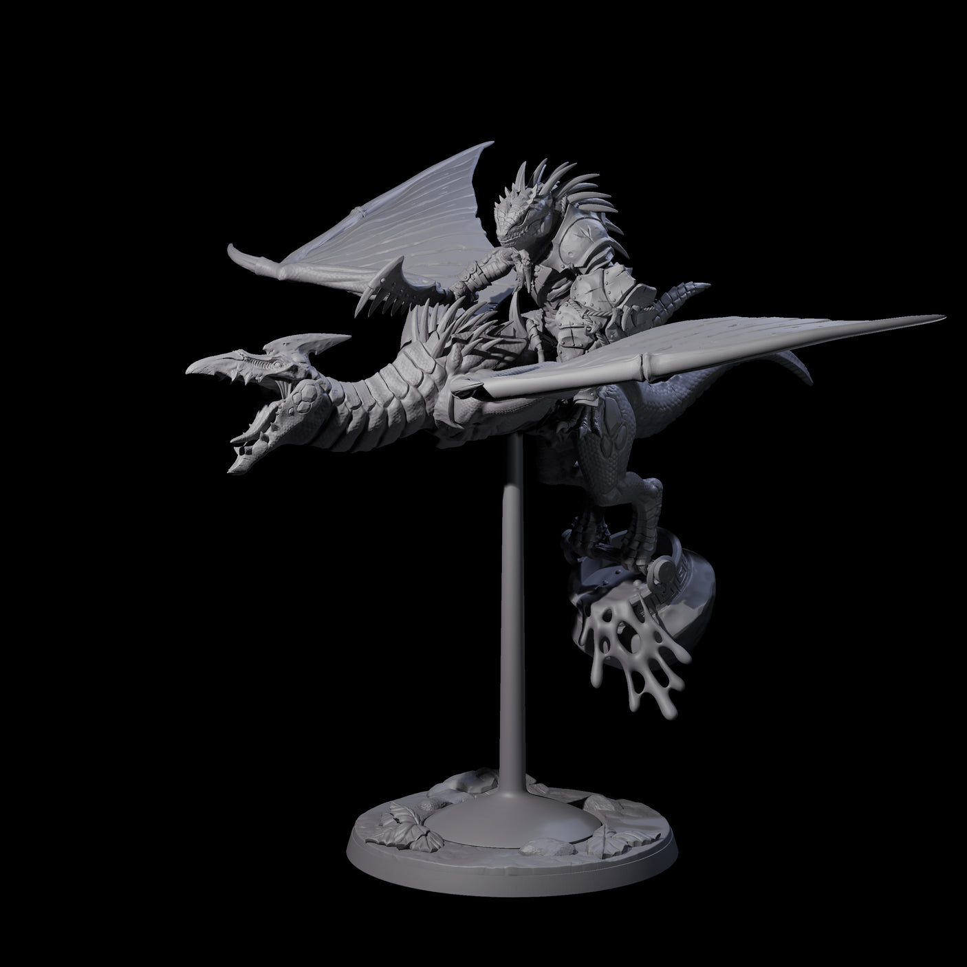 Four Boiling Lizardfolk Pteranodon Riders Miniature for Dungeons and Dragons, Pathfinder or other TTRPGs
