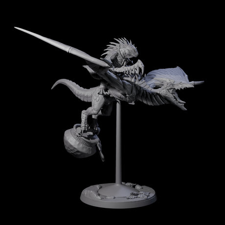 Four Boiling Lizardfolk Pteranodon Riders Miniature for Dungeons and Dragons, Pathfinder or other TTRPGs