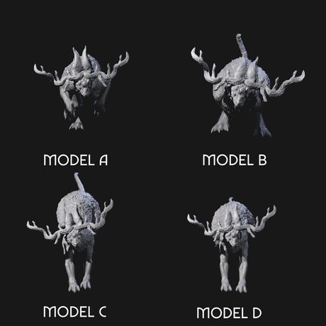 Four Bounding Jackalopes Miniature for Dungeons and Dragons, Pathfinder or other TTRPGs