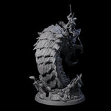 Four Bucking Purple Worm Riders Miniature for Dungeons and Dragons, Pathfinder or other TTRPGs