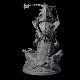 Four Bucking Purple Worm Riders Miniature for Dungeons and Dragons, Pathfinder or other TTRPGs
