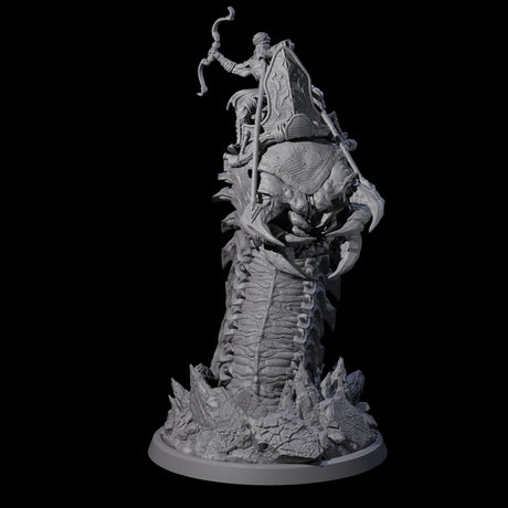 Four Bucking Purple Worm Riders Miniature for Dungeons and Dragons, Pathfinder or other TTRPGs