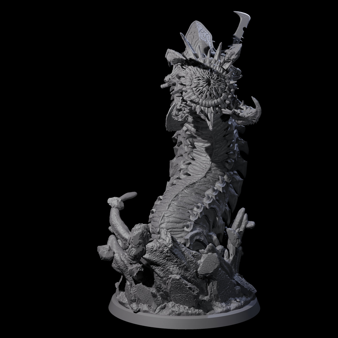 Four Bucking Purple Worm Riders Miniature for Dungeons and Dragons, Pathfinder or other TTRPGs