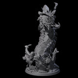 Four Bucking Purple Worm Riders Miniature for Dungeons and Dragons, Pathfinder or other TTRPGs