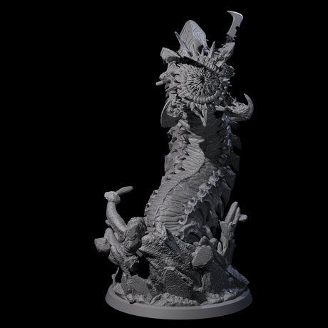 Four Bucking Purple Worm Riders Miniature for Dungeons and Dragons, Pathfinder or other TTRPGs