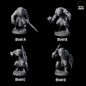 Four Cackling Gnolls Miniature for Dungeons and Dragons, Pathfinder or other TTRPGs