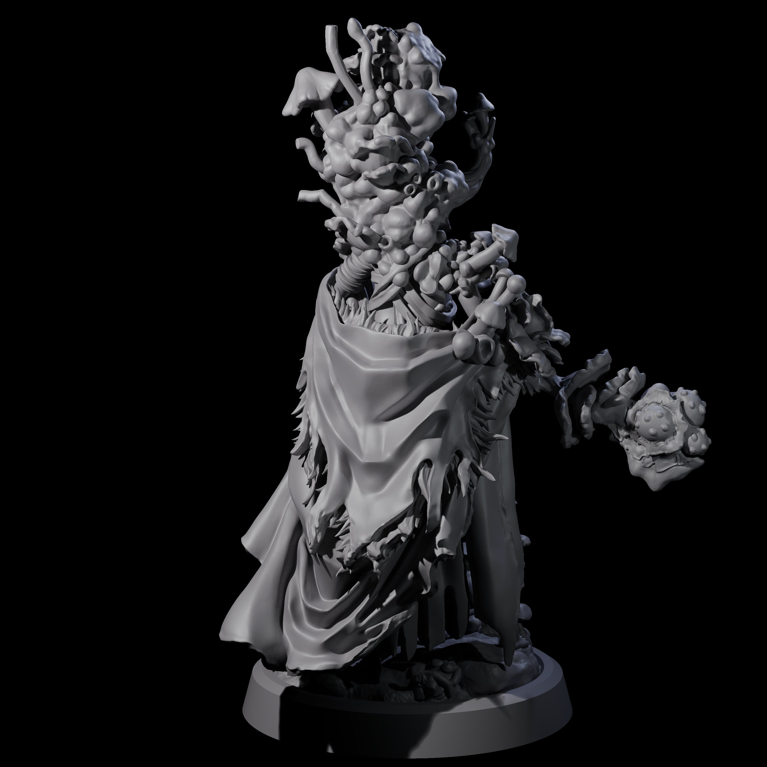 Four Casting Spore Priests Miniature for Dungeons and Dragons, Pathfinder or other TTRPGs