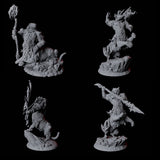 Four Cat Bear Centaurs Miniature for Dungeons and Dragons, Pathfinder or other TTRPGs