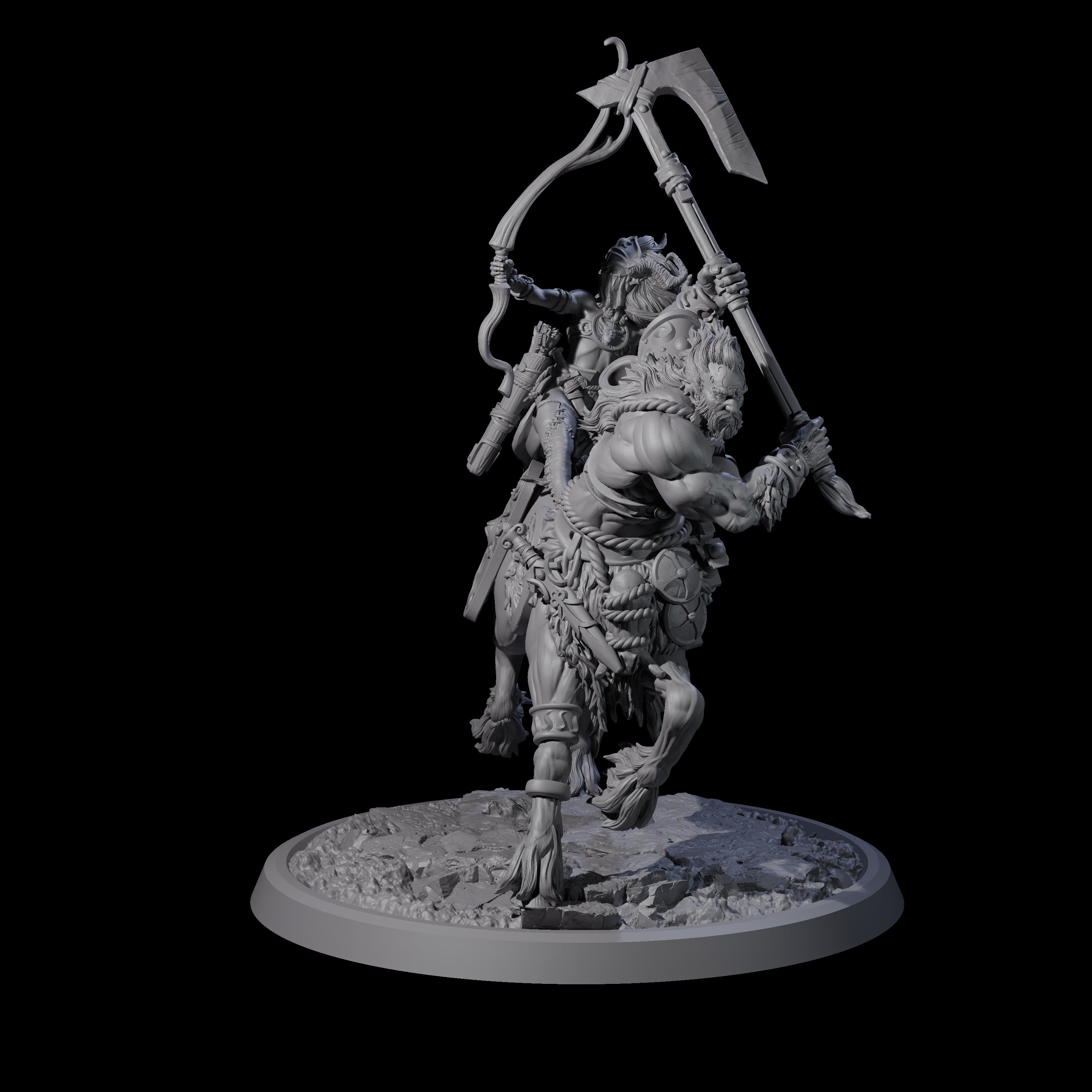 Four Centaur Elf Teamups Miniature for Dungeons and Dragons, Pathfinder or other TTRPGs